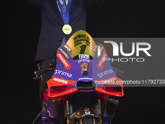 Jorge Martin of Spain and Prima Pramac Racing Ducati during the MotoGP Awards 2024 at the Museu Nacional d'Art de Catalunya on November 17,...