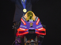 Jorge Martin of Spain and Prima Pramac Racing Ducati during the MotoGP Awards 2024 at the Museu Nacional d'Art de Catalunya on November 17,...