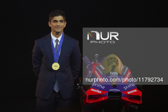 Jorge Martin of Spain and Prima Pramac Racing Ducati during the MotoGP Awards 2024 at the Museu Nacional d'Art de Catalunya on November 17,...