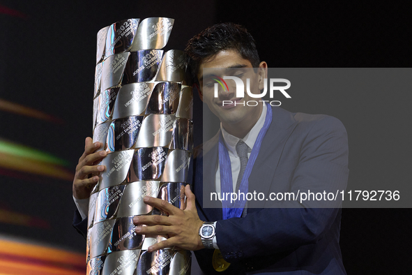 Jorge Martin of Spain and Prima Pramac Racing Ducati during the MotoGP Awards 2024 at the Museu Nacional d'Art de Catalunya on November 17,...