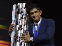 Jorge Martin of Spain and Prima Pramac Racing Ducati during the MotoGP Awards 2024 at the Museu Nacional d'Art de Catalunya on November 17,...