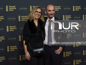 Ducati CEO Claudio Domenicali and his wife during the MotoGP Awards 2024 at the Museu Nacional d'Art de Catalunya on November 17, 2024 in Ba...