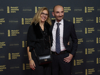 Ducati CEO Claudio Domenicali and his wife during the MotoGP Awards 2024 at the Museu Nacional d'Art de Catalunya on November 17, 2024 in Ba...