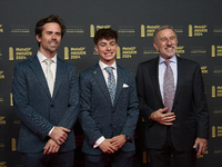 (L-R) Nico Terol, David Alonso, Jorge Martinez Aspar during the MotoGP Awards 2024 at the Museu Nacional d'Art de Catalunya on November 17,...