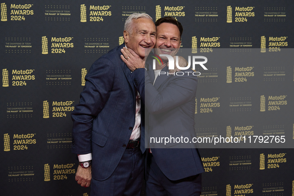 Davide Tardozzi and Gino Borsoi during the MotoGP Awards 2024 at the Museu Nacional d'Art de Catalunya on November 17, 2024 in Barcelona, Sp...