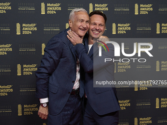 Davide Tardozzi and Gino Borsoi during the MotoGP Awards 2024 at the Museu Nacional d'Art de Catalunya on November 17, 2024 in Barcelona, Sp...