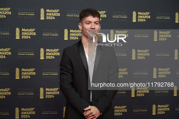 Daniel Holgado of Spain and Red Bull Gasgas Tech3 Gasgas during the MotoGP Awards 2024 at the Museu Nacional d'Art de Catalunya on November...