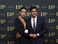 Jorge Martin of Spain and Prima Pramac Racing Ducati with his girlfriend Maria Monfort on the red carpet during the MotoGP Awards 2024 at th...