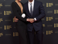 Jorge Martin of Spain and Prima Pramac Racing Ducati with his girlfriend Maria Monfort on the red carpet during the MotoGP Awards 2024 at th...