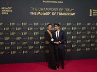 Jorge Martin of Spain and Prima Pramac Racing Ducati with his girlfriend Maria Monfort on the red carpet during the MotoGP Awards 2024 at th...