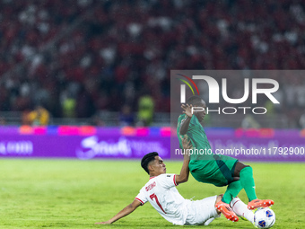 Marselino Ferdinan of Indonesia is in action during the FIFA World Cup Asian 3rd Qualifier Group C match against Saudi Arabia at Gelora Bung...