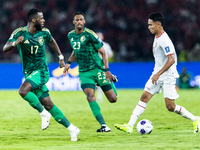 Marselino Ferdinan of Indonesia is in action during the FIFA World Cup Asian 3rd Qualifier Group C match against Saudi Arabia at Gelora Bung...