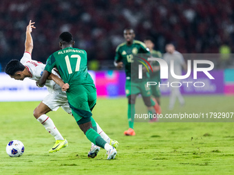 Marselino Ferdinan of Indonesia is in action during the FIFA World Cup Asian 3rd Qualifier Group C match against Saudi Arabia at Gelora Bung...