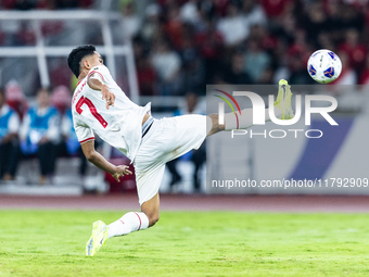 Marselino Ferdinan of Indonesia is in action during the FIFA World Cup Asian 3rd Qualifier Group C match against Saudi Arabia at Gelora Bung...