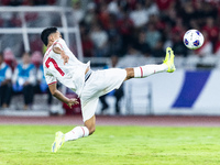 Marselino Ferdinan of Indonesia is in action during the FIFA World Cup Asian 3rd Qualifier Group C match against Saudi Arabia at Gelora Bung...