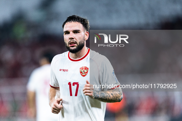 Calvin Verdonk of Indonesia plays during the FIFA World Cup Asian 3rd Qualifier Group C match against Saudi Arabia at Gelora Bung Karno Stad...