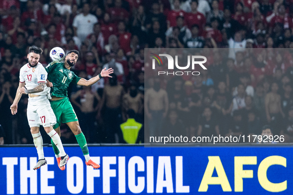 Calvin Verdonk of Indonesia plays during the FIFA World Cup Asian 3rd Qualifier Group C match against Saudi Arabia at Gelora Bung Karno Stad...