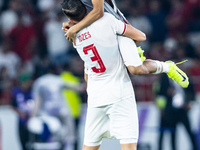 Marselino Ferdinan and Jay Noah Idzes of Indonesia react during the FIFA World Cup Asian 3rd Qualifier Group C match against Saudi Arabia at...