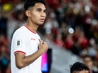 Marselino Ferdinan of Indonesia walks onto the pitch during the FIFA World Cup Asian 3rd Qualifier Group C match against Saudi Arabia at Gel...