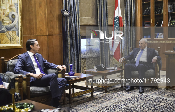 US special envoy Amos Hochstein arrives to meet Lebanon's Parliament Speaker in Beirut, Lebanon, on November 19, 2024. Hochstein arrives in...