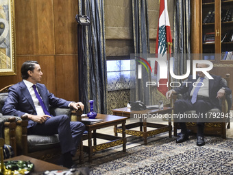 US special envoy Amos Hochstein arrives to meet Lebanon's Parliament Speaker in Beirut, Lebanon, on November 19, 2024. Hochstein arrives in...