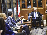 US special envoy Amos Hochstein arrives to meet Lebanon's Parliament Speaker in Beirut, Lebanon, on November 19, 2024. Hochstein arrives in...