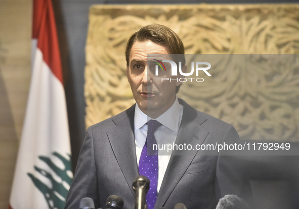 US special envoy Amos Hochstein arrives to meet Lebanon's Parliament Speaker in Beirut, Lebanon, on November 19, 2024. Hochstein arrives in...