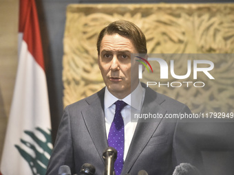 US special envoy Amos Hochstein arrives to meet Lebanon's Parliament Speaker in Beirut, Lebanon, on November 19, 2024. Hochstein arrives in...