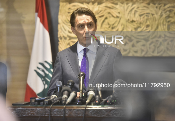 US special envoy Amos Hochstein arrives to meet Lebanon's Parliament Speaker in Beirut, Lebanon, on November 19, 2024. Hochstein arrives in...