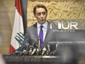 US special envoy Amos Hochstein arrives to meet Lebanon's Parliament Speaker in Beirut, Lebanon, on November 19, 2024. Hochstein arrives in...