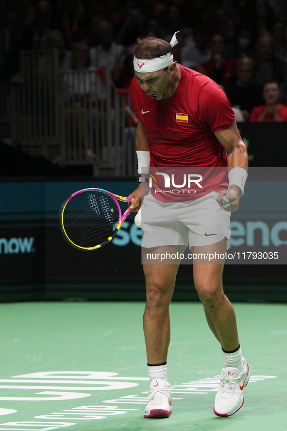 MALAGA, SPAIN - NOVEMBER 19: Quarter-Final tie between Netherlands and Spain during the Davis Cup Final at Palacio de Deportes Jose Maria Ma...