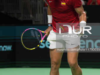 MALAGA, SPAIN - NOVEMBER 19: Quarter-Final tie between Netherlands and Spain during the Davis Cup Final at Palacio de Deportes Jose Maria Ma...