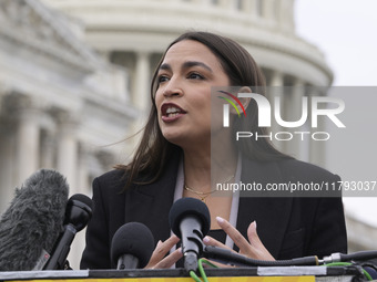 US Congresswoman Alexandria Ocasio-Cortez (D-NY) speaks on Temporary Protected Status (TPS) for Ecuadorians residing in the United States du...