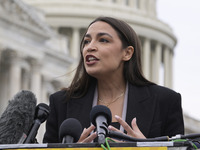 US Congresswoman Alexandria Ocasio-Cortez (D-NY) speaks on Temporary Protected Status (TPS) for Ecuadorians residing in the United States du...