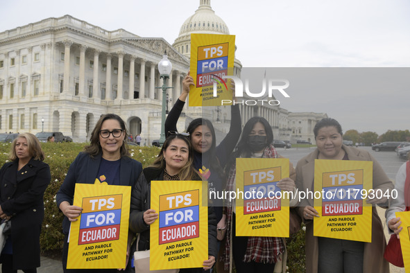 US Congresswoman Alexandria Ocasio-Cortez (D-NY) speaks on Temporary Protected Status (TPS) for Ecuadorians residing in the United States du...