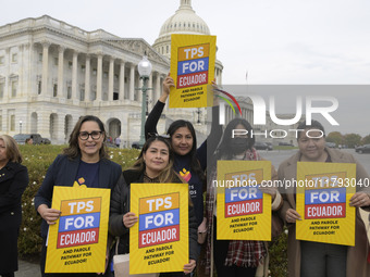 US Congresswoman Alexandria Ocasio-Cortez (D-NY) speaks on Temporary Protected Status (TPS) for Ecuadorians residing in the United States du...