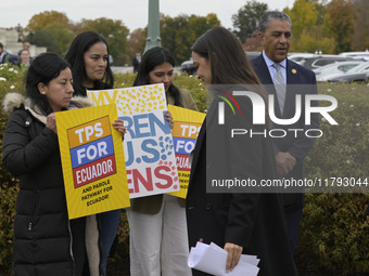 US Congresswoman Alexandria Ocasio-Cortez (D-NY) speaks on Temporary Protected Status (TPS) for Ecuadorians residing in the United States du...