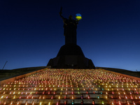 The action ''Light a Candle'' involves lighting 1,000 candles on the 1,000th day of the full-scale invasion of Russia into Ukraine in the sq...