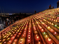 The action ''Light a Candle'' involves lighting 1,000 candles on the 1,000th day of the full-scale invasion of Russia into Ukraine in the sq...