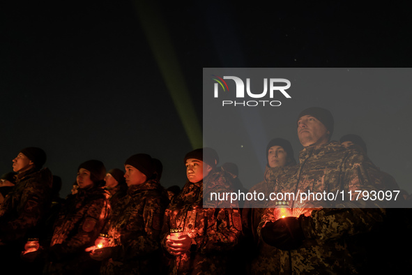 The action ''Light a Candle'' involves lighting 1,000 candles on the 1,000th day of the full-scale invasion of Russia into Ukraine in the sq...