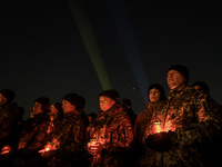 The action ''Light a Candle'' involves lighting 1,000 candles on the 1,000th day of the full-scale invasion of Russia into Ukraine in the sq...