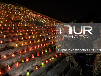 The action ''Light a Candle'' involves lighting 1,000 candles on the 1,000th day of the full-scale invasion of Russia into Ukraine in the sq...