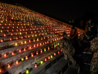 The action ''Light a Candle'' involves lighting 1,000 candles on the 1,000th day of the full-scale invasion of Russia into Ukraine in the sq...