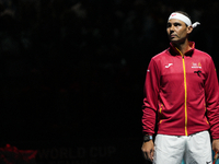 MALAGA, SPAIN - NOVEMBER 19: Rafa Nadal of Spain Team in his singles match against Botic van de Zandschulp of Netherlands in the Quarter-Fin...