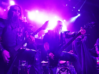 Members of the Swedish black metal band Dark Funeral perform during the Gwar The Stoned Age Tour at The Factory in Deep Ellum in Dallas, Tex...