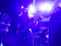 Members of the Swedish black metal band Dark Funeral perform during the Gwar The Stoned Age Tour at The Factory in Deep Ellum in Dallas, Tex...