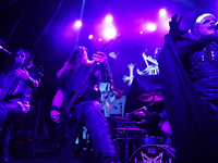 Members of the Swedish black metal band Dark Funeral perform during the Gwar The Stoned Age Tour at The Factory in Deep Ellum in Dallas, Tex...