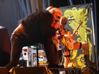 Members of the American hardcore/grindcore band Squid Pisser perform during the Gwar The Stoned Age Tour at The Factory in Deep Ellum in Dal...