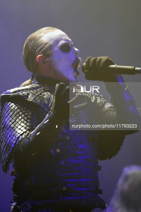 Members of the Swedish black metal band Dark Funeral perform during the Gwar The Stoned Age Tour at The Factory in Deep Ellum in Dallas, Tex...