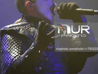 Members of the Swedish black metal band Dark Funeral perform during the Gwar The Stoned Age Tour at The Factory in Deep Ellum in Dallas, Tex...